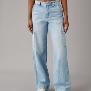 AE Dreamy Drape Cargo Wide-Leg Jeans